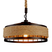Vintage Chandelier LV300/300BK, 1xE27, Rustic Barn, String and Metal, 30cm, Brown Vintage Chandeliers Προεπιλεγμένος τίτλος Alessandro Design