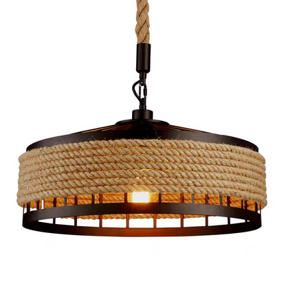 Vintage Chandelier LV300/300BK, 1xE27, Rustic Barn, String and Metal, 30cm, Brown Vintage Chandeliers Προεπιλεγμένος τίτλος Alessandro Design