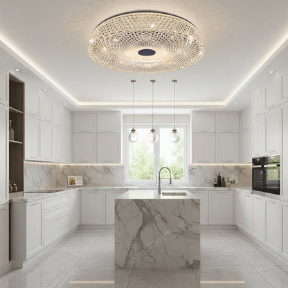 Πολυέλαιος LED RADIAN Eleganza, 38,9 W, Διάμετρος 48,5 cm, Ζεστό/Ουδέτερο/Ψυχρό φως, Λευκός πολυέλαιος LED Προεπιλεγμένος τίτλος Alessandro Design