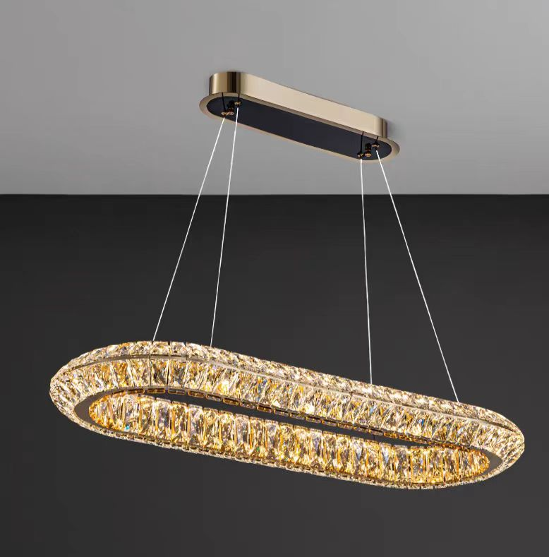 Πολυέλαιος LED με Τηλεχειριστήριο, LLC132/900X300GD, κρύσταλλο και μέταλλο, 39W, 1 κύκλος, με δυνατότητα ρύθμισης ρύθμισης ύψους, κρύο/θερμό/ουδέτερο φως, πολυέλαιοι LED φωτισμού πολυτελείας με τηλεχειριστήριο Προεπιλεγμένος τίτλος Alessandro Design