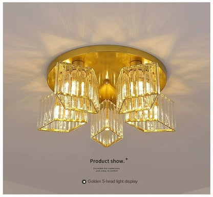 Modern Classic Chandelier Sasha, LC117/5GD, 5x E27, Metal and Crystal, Gold, Lampshade Classic Chandeliers Προεπιλεγμένος τίτλος Alessandro Design