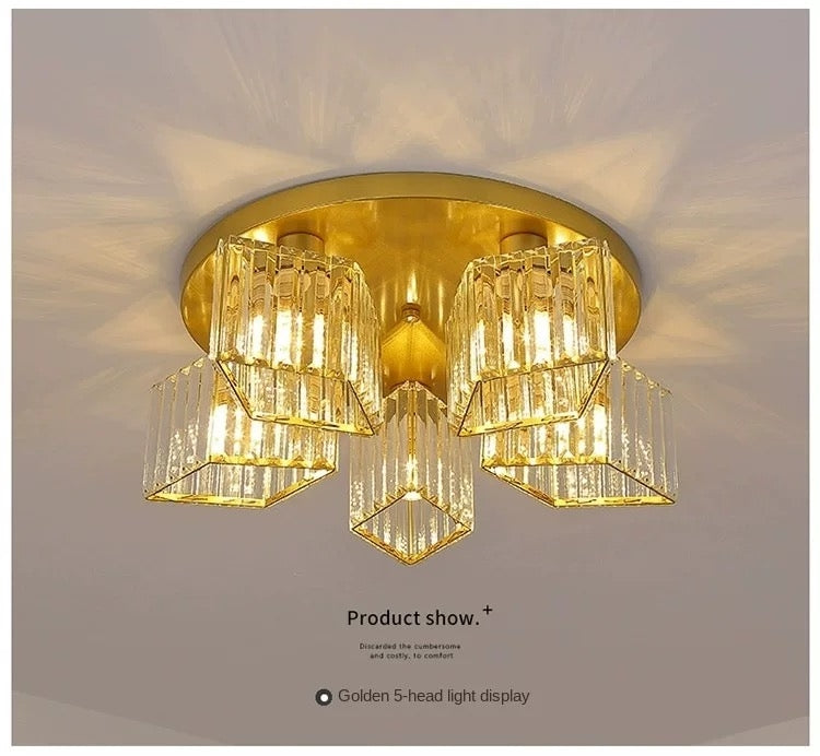Modern Classic Chandelier Sasha, LC117/5GD, 5x E27, Metal and Crystal, Gold, Lampshade Classic Chandeliers Προεπιλεγμένος τίτλος Alessandro Design