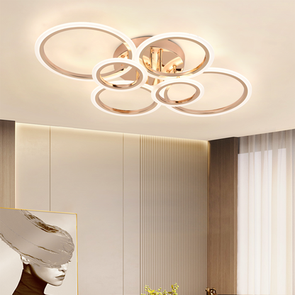 Πολυέλαιος LED με τηλεχειριστήριο BETTY 81W, 6 κύκλοι, κρύο/θερμό/ουδέτερο φως, ρυθμιζόμενο, λαμπερό χρυσό LED πολυέλαιοι με τηλεχειριστήριο Προεπιλεγμένος τίτλος Alessandro Design