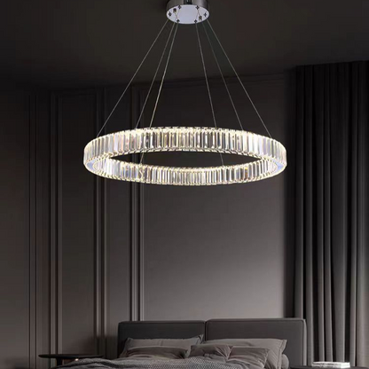 Πολυέλαιος LED με Τηλεχειριστήριο LLC130/1CH, κρύσταλλο και μέταλλο, 31W, 1 κύκλος, ρυθμιζόμενο, ρυθμιζόμενο ύψος, κρύο/θερμό/ουδέτερο φως, πολυέλαιος φωτισμός LED με τηλεχειριστήριο προεπιλεγμένος τίτλος Alessandro Design