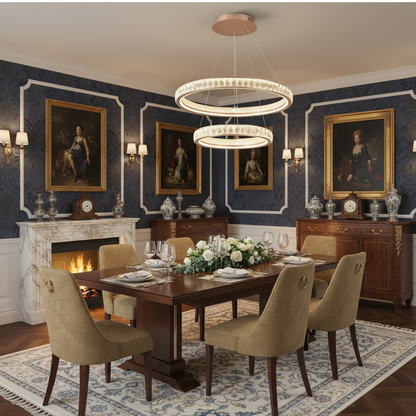 Κρυστάλλινος πολυέλαιος, KENSINGTON Magno, 111W, Χρυσός, 2 στοιχεία, Ρυθμιζόμενο Ύψος, Ζεστό/Κρύο/Ουδέτερο φως LED Πολυέλαιοι με Τηλεχειριστήριο Προεπιλεγμένος τίτλος Alessandro Design