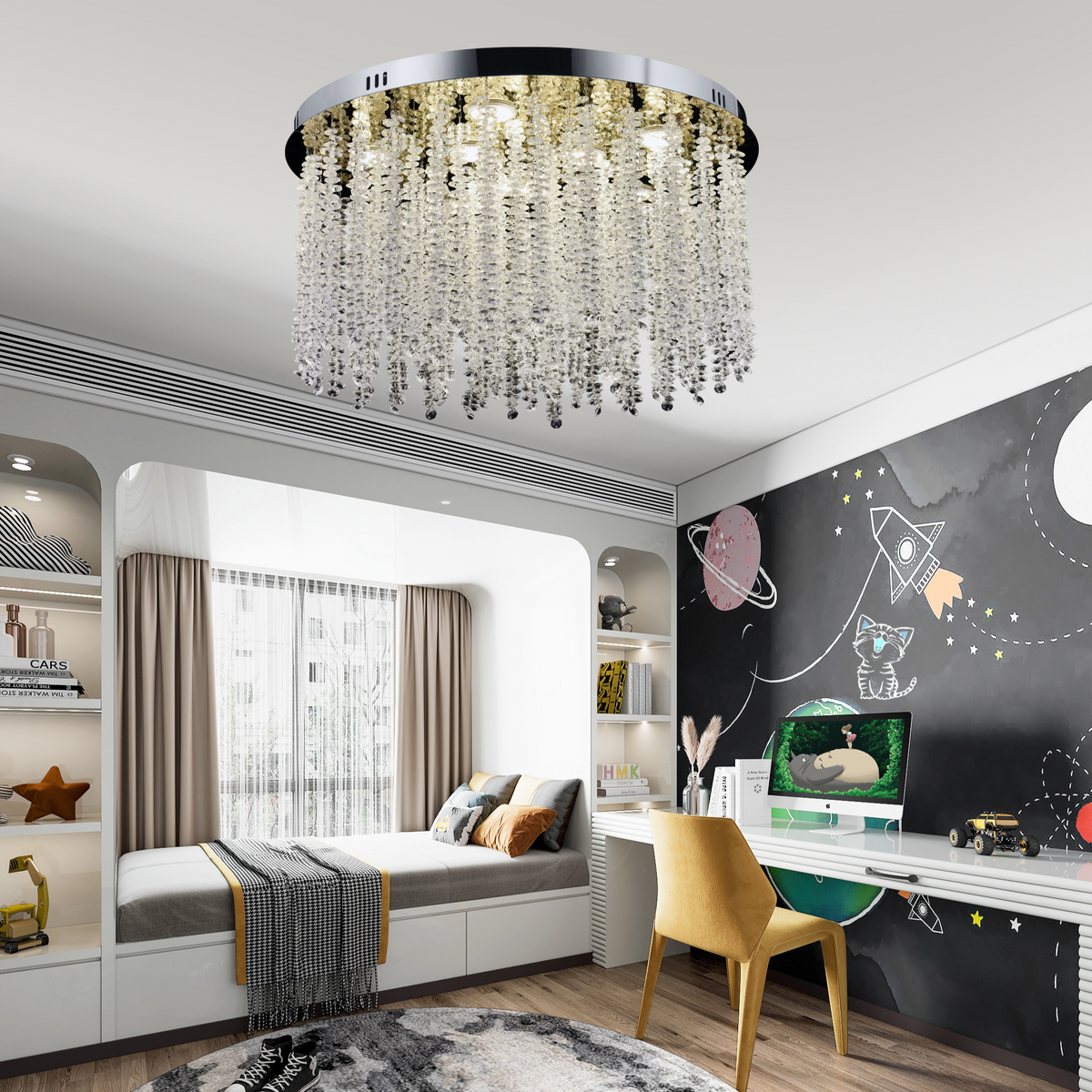 Crystal LED Chandelier LLC215/400WH Στρογγυλός, 22W, Δροσερό/Ζεστό/Ουδέτερο φως, Κρύσταλλο, Χρυσός κρύσταλλος Πολυέλαιοι Προεπιλεγμένος τίτλος Alessandro Design