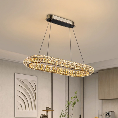 Πολυέλαιος LED με Τηλεχειριστήριο, LLC132/900X300GD, κρύσταλλο και μέταλλο, 39W, 1 κύκλος, με δυνατότητα ρύθμισης ρύθμισης ύψους, κρύο/θερμό/ουδέτερο φως, πολυέλαιοι LED φωτισμού πολυτελείας με τηλεχειριστήριο Προεπιλεγμένος τίτλος Alessandro Design