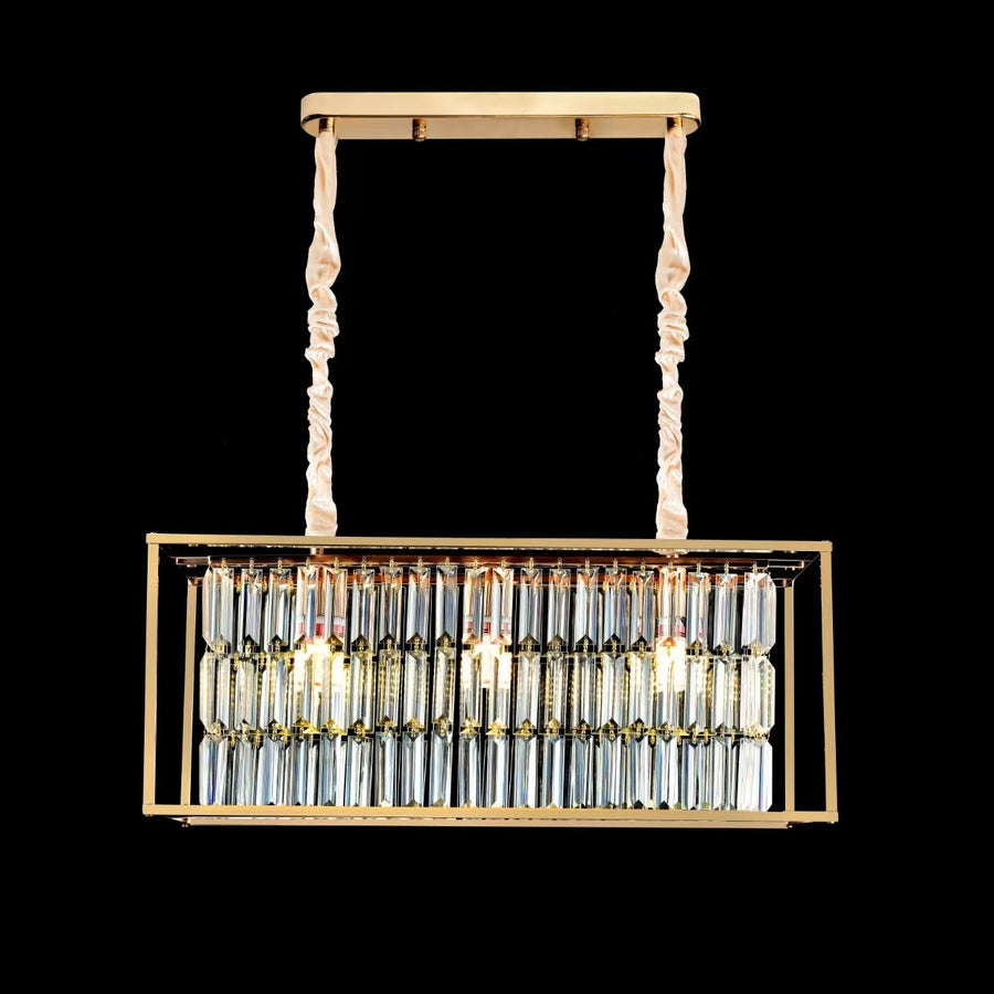 Crystal Chandelier, CC1676/650X200GD, 3xE14, Shiny Gold, Ρυθμιζόμενο ύψος, Metal and Crystal Crystal Chandeliers Προεπιλεγμένος τίτλος Alessandro Design