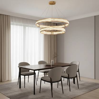 Κρυστάλλινος πολυέλαιος, LINDERHOF Magno, 61W, Διάμετρος 60cm, Κρύο/Ζεστό/Ουδέτερο φως, Χρυσός, Ρυθμιζόμενος Ύψος Πολυέλαιος LED με Τηλεχειριστήριο Προεπιλεγμένος τίτλος Alessandro Design