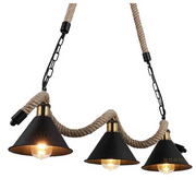 Rope Chandelier 3xE27, Brown, Metal and String Vintage Chandeliers Προεπιλεγμένος τίτλος Alessandro Design