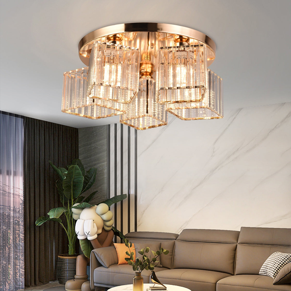 Modern Classic Chandelier Sasha, LC117/5GD, 5x E27, Metal and Crystal, Gold, Lampshade Classic Chandeliers Προεπιλεγμένος τίτλος Alessandro Design