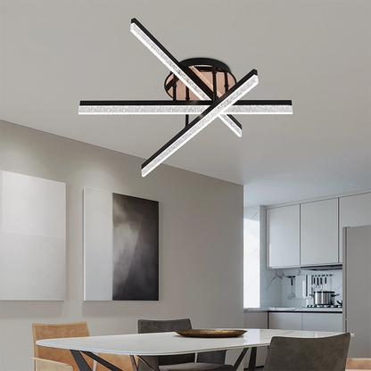 Πολυέλαιος LED με Τηλεχειριστήριο LT179/3BK, 41W, 3 Στοιχεία, Κρύο/Ζεστό/Ουδέτερο φως, Ρυθμιζόμενο, Μαύρο