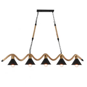 Rope Chandelier, 5xE27, Brown, Metal and String LV570/5BK Vintage Chandeliers Προεπιλεγμένος τίτλος Alessandro Design