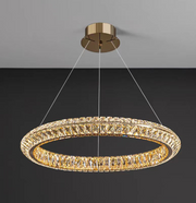Πολυέλαιος LED με τηλεχειριστήριο, LLC132/500GD, κρύσταλλο και μέταλλο, 26W, 1 κύκλος, με δυνατότητα ρύθμισης ρύθμισης ύψους, δροσερό/θερμό/ουδέτερο φως, πολυέλαιοι φωτισμού LED με τηλεχειριστήριο Προεπιλεγμένος τίτλος Alessandro Design