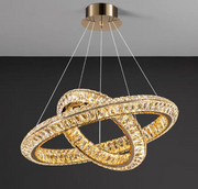 Πολυέλαιος LED με τηλεχειριστήριο, LLC132/300GD, κρύσταλλο και μέταλλο, 37W, 2 κύκλοι, με δυνατότητα ρύθμισης ρύθμισης, 3000K/4000K/6000K, Πολυέλαιοι LED φωτισμού πολυτελείας με τηλεχειριστήριο Προεπιλεγμένος τίτλος Alessandro Design