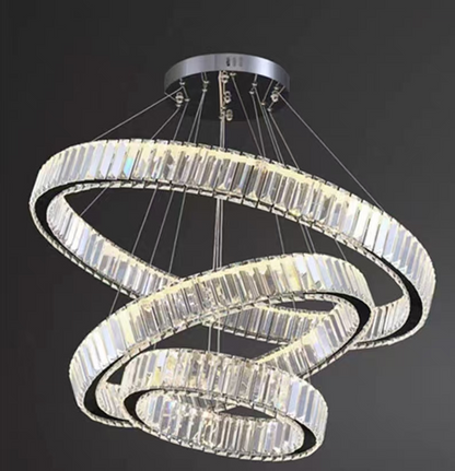 Πολυέλαιος LED με Τηλεχειριστήριο LLC130/3CH, κρύσταλλο και μέταλλο, 119W, 3 κύκλοι, ρυθμιζόμενο, ρυθμιζόμενο ύψος, δροσερό/θερμό/ουδέτερο φως, πολυτελής φωτισμός Πολυέλαιοι LED με τηλεχειριστήριο Προεπιλεγμένος τίτλος Alessandro Design
