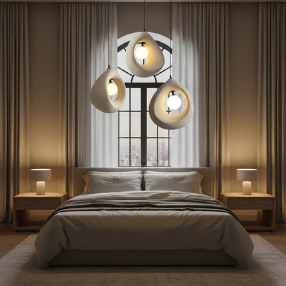 FOAMER Modern Chandelier, 35 cm, Suspended, 1 X E27, White, Metal and Foam, Adjustable Height Modern Chandeliers Προεπιλεγμένος τίτλος Alessandro Design