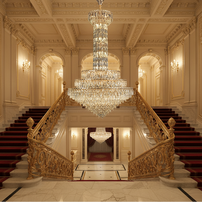 Crystal Chandelier GRAND 87xE14, D138 cm, Gold, Ρυθμιζόμενο Ύψος, Metal and Crystal Crystal Chandeliers Προεπιλεγμένος τίτλος Alessandro Design