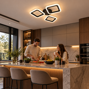 Πολυέλαιος LED PULSARIS 40W, 3 Τετράγωνα, Κρύο/Ζεστό/Ουδέτερο φως, Μαύρο