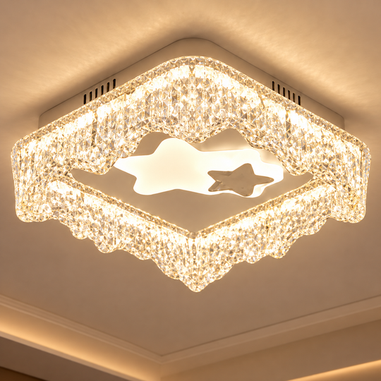 Πολυέλαιος ICE Petito LED, 22W, Μέγεθος 18x18cm, Ζεστό/Ουδέτερο/Ψυχρό φως, Λευκό, Μεταλλικό και Ακρυλικό