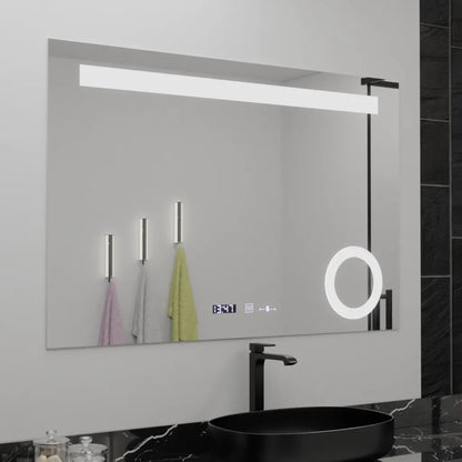 Ορθογώνιος καθρέφτης LED, 120x80cm, ABSOLU MotionGlow Marcello, Σύστημα αποθάμβωσης, Ρολόι & Θερμόμετρο, Μεγεθυντικός φακός καλλυντικών, Καθρέφτες Dimable Marcello Προεπιλεγμένος τίτλος Alessandro Design