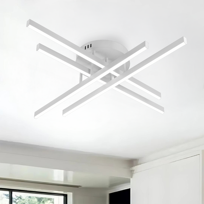 Πολυέλαιος LED με Τηλεχειριστήριο GIO, 54W, 4 Στοιχεία, Κρύο/Ζεστό/Ουδέτερο φως, Ρυθμιζόμενο, Λευκός πολυέλαιος LED με Τηλεχειριστήριο Προεπιλεγμένος τίτλος Alessandro Design