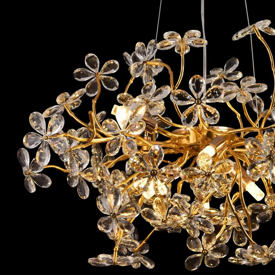 AURAFLOR Magno Crystal Chandelier, 9x G9, Chrome and Crystals, 55cm, Ρυθμιζόμενο ύψος Crystal Chandeliers Προεπιλεγμένος τίτλος Alessandro Design