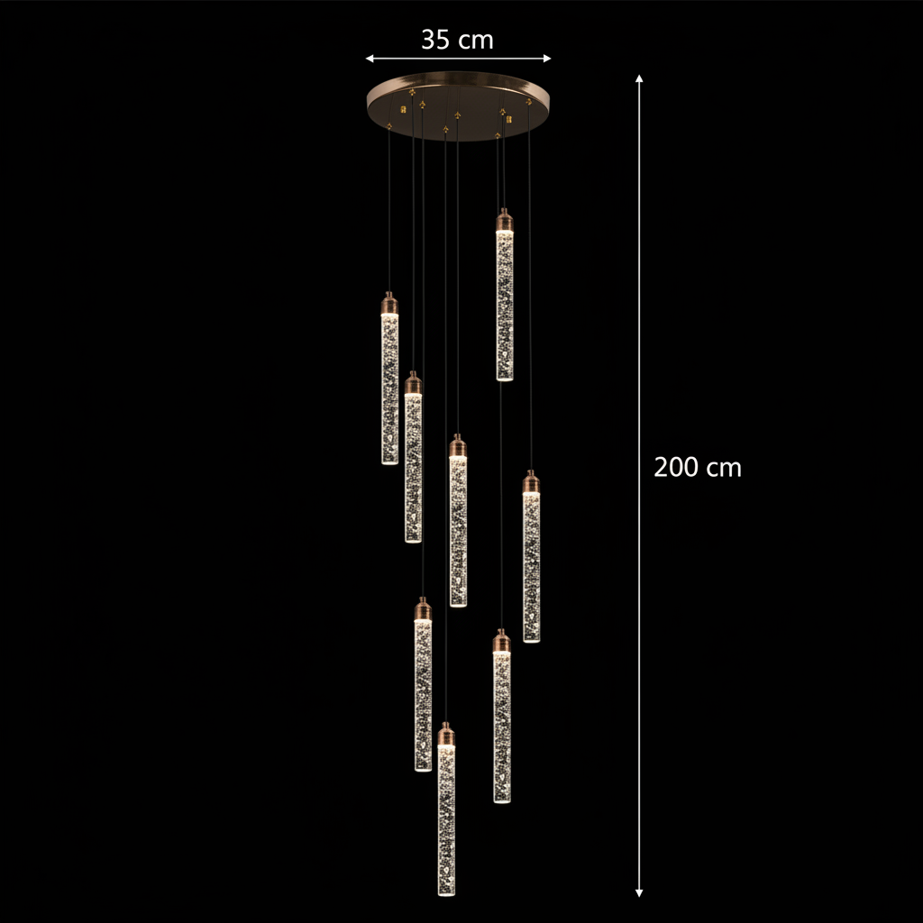 Κρυστάλλινος πολυέλαιος LED 21W, VERTILUX Supremo, Ζεστό/Ουδέτερο/Κρύο φως, Διάμετρος 35cm Χρυσοί Κρύσταλλοι Πολυέλαιοι Προεπιλεγμένος τίτλος Alessandro Design