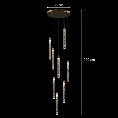 Κρυστάλλινος πολυέλαιος LED 21W, VERTILUX Supremo, Ζεστό/Ουδέτερο/Κρύο φως, Διάμετρος 35cm Χρυσοί Κρύσταλλοι Πολυέλαιοι Προεπιλεγμένος τίτλος Alessandro Design