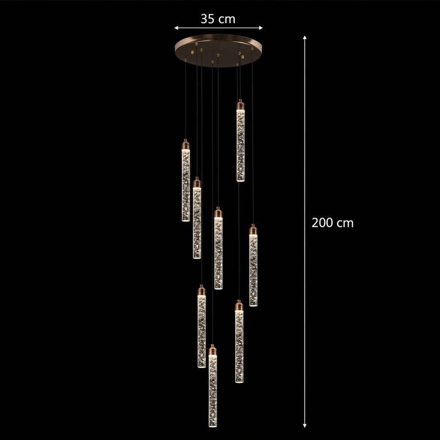 Κρυστάλλινος πολυέλαιος LED 21W, VERTILUX Supremo, Ζεστό/Ουδέτερο/Κρύο φως, Διάμετρος 35cm Χρυσοί Κρύσταλλοι Πολυέλαιοι Προεπιλεγμένος τίτλος Alessandro Design