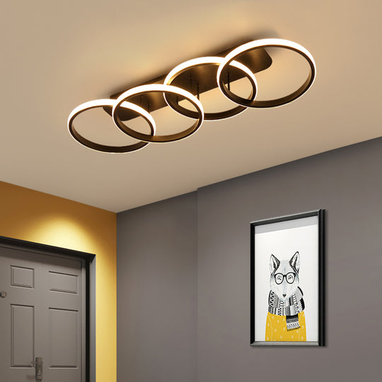 Πολυέλαιος LED ELIO 47W, 4 κύκλοι, Γραμμικό, Κρύο/Ζεστό/Ουδέτερο φως, Μαύροι πολυέλαιοι LED Προεπιλεγμένος τίτλος Alessandro Design