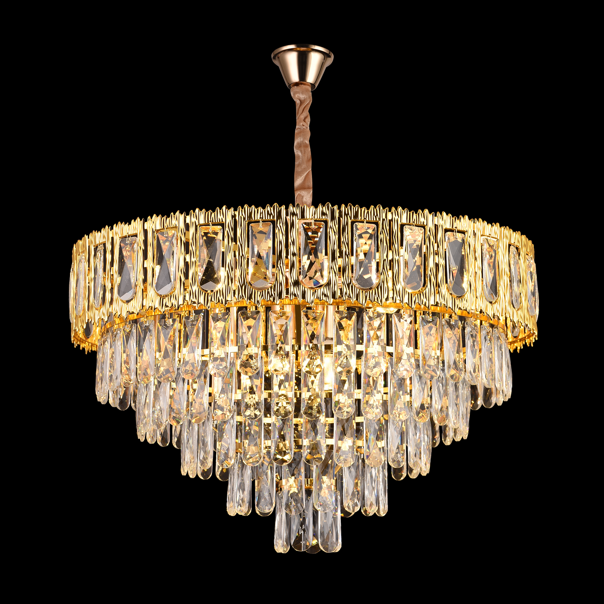Crystal Chandelier BELVEDERE Magno 8xE14, Διάμετρος 60cm, Γυαλιστερό Χρυσό, Ρυθμιζόμενο ύψος Κρυστάλλινος Πολυέλαιος Προεπιλεγμένος τίτλος Alessandro Design