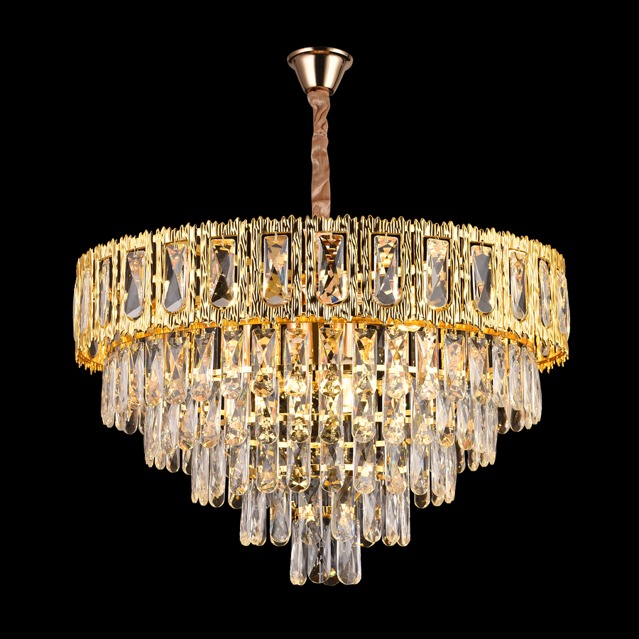 Crystal Chandelier BELVEDERE Magno 8xE14, Διάμετρος 60cm, Γυαλιστερό Χρυσό, Ρυθμιζόμενο ύψος Κρυστάλλινος Πολυέλαιος Προεπιλεγμένος τίτλος Alessandro Design