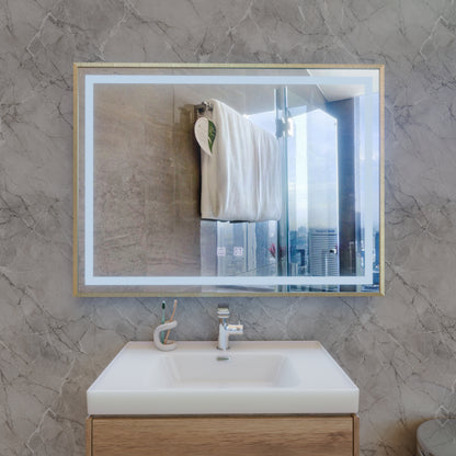 Καθρέφτης αφής Kariri LED, 80x60 cm, λειτουργία Demister, Gold Rose Brushed Frame Mirrors Korman E Προεπιλεγμένος τίτλος Alessandro Design