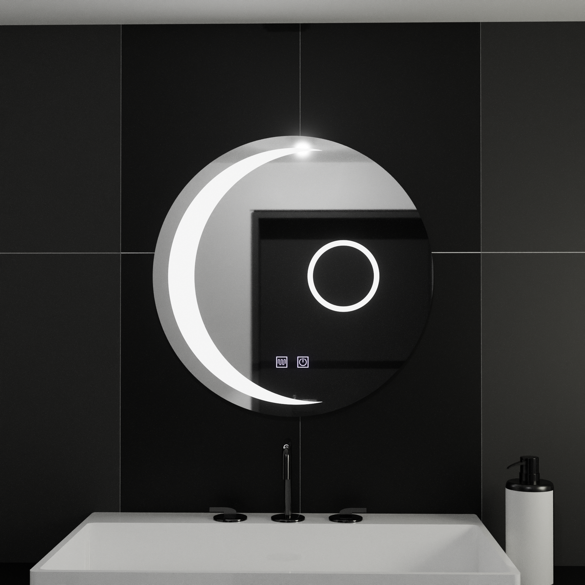 LED Στρογγυλός καθρέφτης, 80cm, Orbis Touch, Σύστημα Demister, Dimmable, E31S/80X80 Mirrors Korman E Προεπιλεγμένος τίτλος Alessandro Design