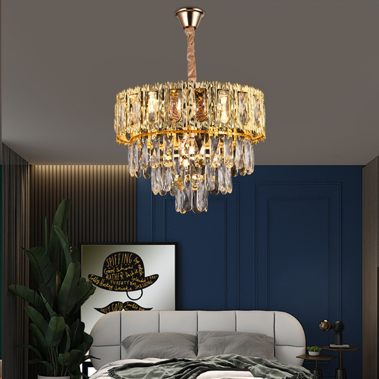 Crystal Chandelier BELVEDERE Nobile 5xE14, Διάμετρος 40cm, Γυαλιστερό Χρυσό, Ρυθμιζόμενο Ύψος Crystal Chandelier Προεπιλεγμένος τίτλος Alessandro Design