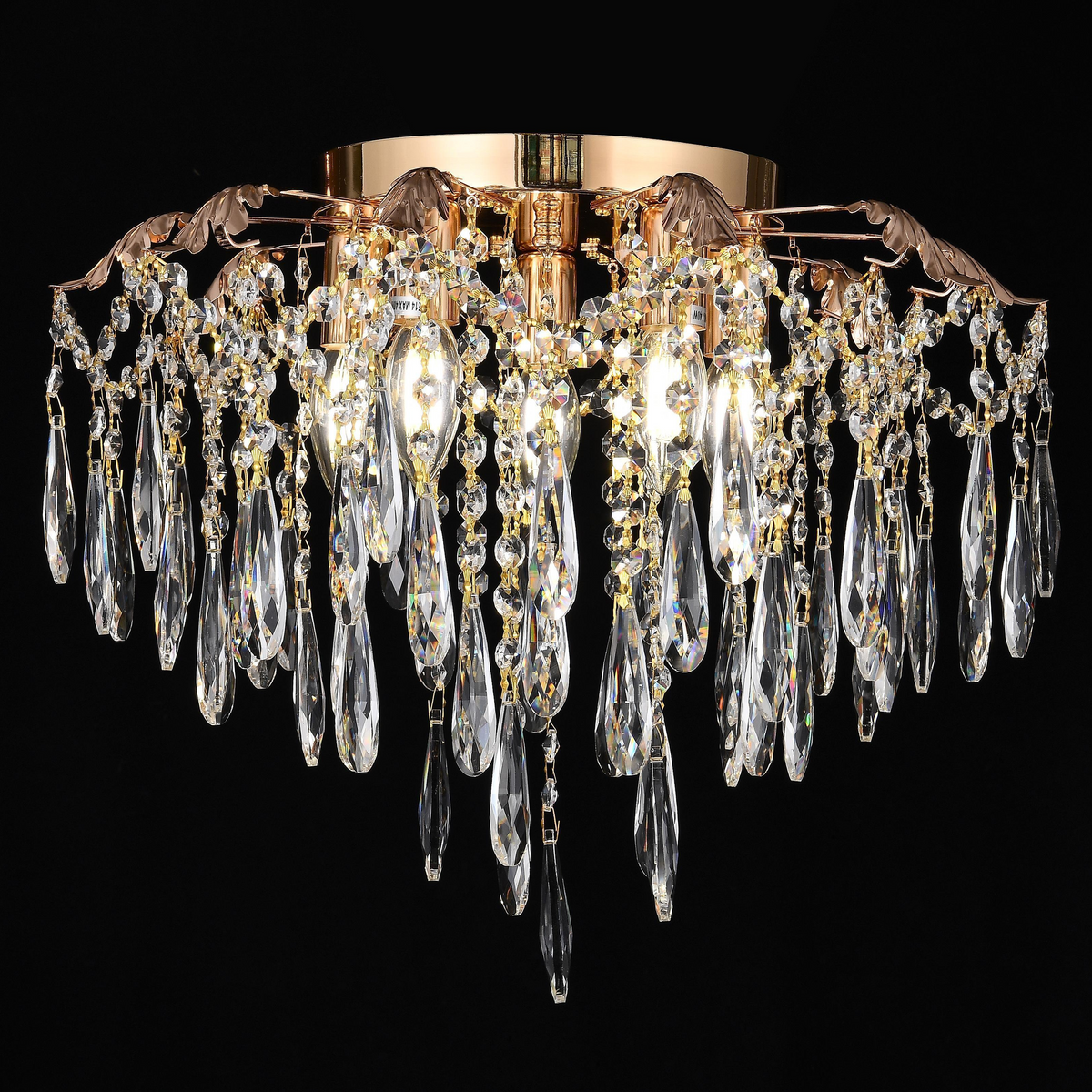 Crystal Chandelier LUMIRA Eleganza, 5x E14, Diameter 48cm, Shiny Gold Crystal Chandeliers Προεπιλεγμένος τίτλος Alessandro Design