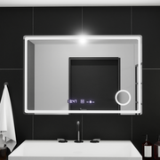 Ορθογώνιος καθρέφτης LED, 90x60 cm, Velor MotionGlow Marcello, Σύστημα αποθαμβώματος, Ρολόι & Θερμόμετρο, Καλλυντικός Μεγεθυντικός φακός, Καθρέφτες Dimable Marcello Προεπιλεγμένος τίτλος Alessandro Design
