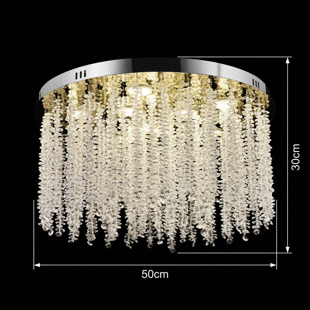 Crystal LED Chandelier LLC215/550WH Στρογγυλός, 29W, Δροσερό/Ζεστό/Ουδέτερο φως, Κρύσταλλο, Χρυσός κρύσταλλος Πολυέλαιοι Προεπιλεγμένος τίτλος Alessandro Design