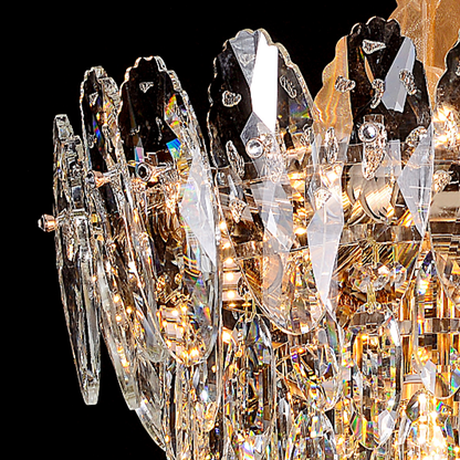 Crystal Chandelier, AURELIUS Nobile, 7xE14, Diameter 40cm, Shiny Gold, Ρυθμιζόμενο ύψος, Metal and Crystal Crystal Chandeliers Προεπιλεγμένος τίτλος Alessandro Design