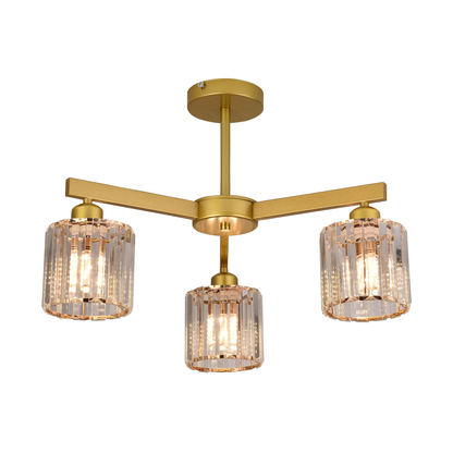 Modern Classic Chandelier LC110/3GD with Crystal, 3x E27, Gold, Metal and Crystal Classic Chandeliers Προεπιλεγμένος τίτλος Alessandro Design