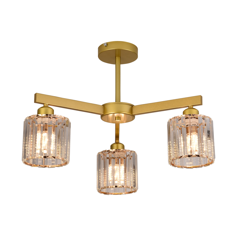 Modern Classic Chandelier LC110/3GD with Crystal, 3x E27, Gold, Metal and Crystal Classic Chandeliers Προεπιλεγμένος τίτλος Alessandro Design