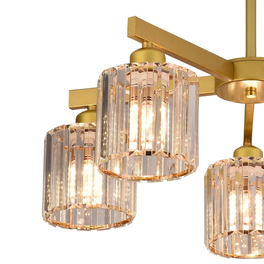 Modern Classic Chandelier LC110/5GD with Crystal, 5xE27, Gold, Metal and Crystal Classic Chandeliers Προεπιλεγμένος τίτλος Alessandro Design