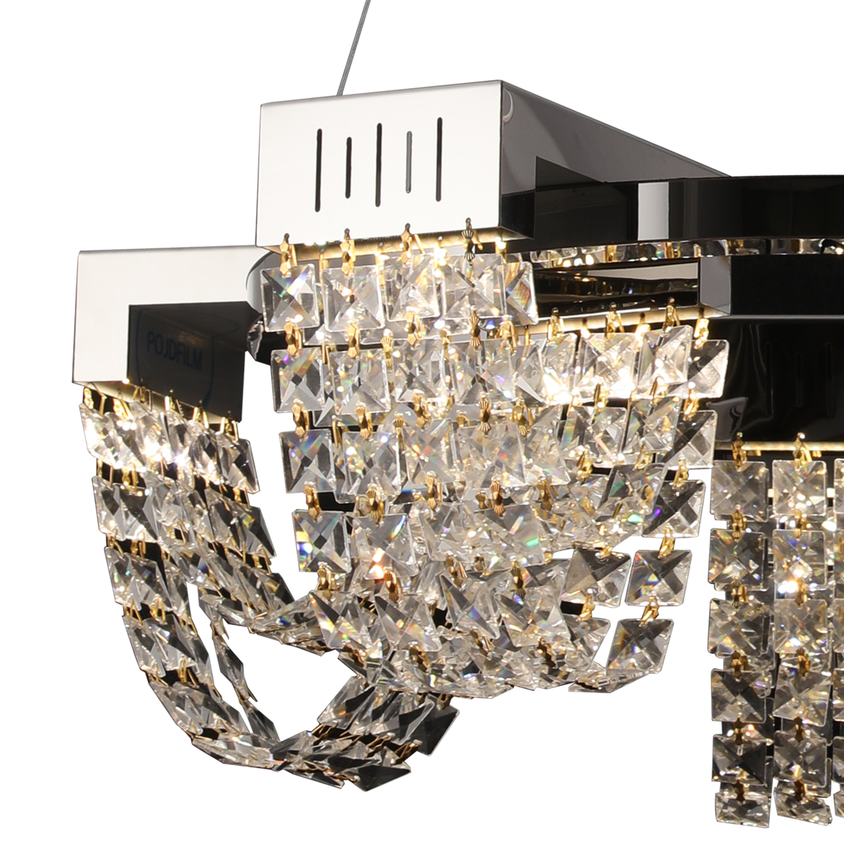 Κρυστάλλινος πολυέλαιος LED 15W, STRATUS Magno, διάμετρος 50 cm, γυαλιστερό χρώμιο, ζεστό ουδέτερο κρύο φως 3000K/4000K/6000K ρυθμιζόμενο ύψος, μεταλλικοί και κρύσταλλοι πολυέλαιοι Προεπιλεγμένος τίτλος Alessandro Design