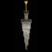Crystal Chandelier CC900/600X1800, 27xE14, Διάμετρος 60cm, Ύψος 180cm, Γυαλιστερό χρυσό και μαύρο, ρυθμιζόμενο ύψος, κομψός σχεδιασμός Crystal chandeliers Προεπιλεγμένος τίτλος Alessandro Design