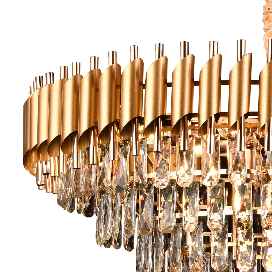 VERSAILLES Supremo Crystal Chandelier, CC900/800GD, 12xE14, Diameter 80cm, Shiny Gold, Ρυθμιζόμενο ύψος, Metal and Crystal Crystal Chandeliers Προεπιλεγμένος τίτλος Alessandro Design