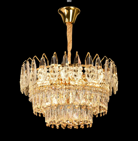 Crystal Chandelier MAJESTIC Elegance 9x E14, Διάμετρος 50cm, Γυαλιστερό Χρυσό, Ρυθμιζόμενο Ύψος Crystal Chandeliers Προεπιλεγμένος τίτλος Alessandro Design