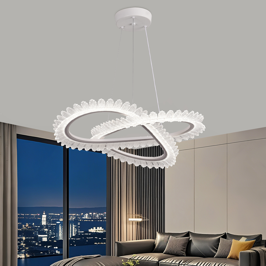 Πολυέλαιος LED με Τηλεχειριστήριο LT187WH, Κρύσταλλο και Μέταλλο, 52W, Ρυθμιζόμενο, Ρυθμιζόμενο ύψος, Κρύο/Ζεστό/Ουδέτερο φως, Πολυέλαιοι LED φωτισμού πολυτελείας με Τηλεχειριστήριο Προεπιλεγμένος τίτλος Alessandro Design
