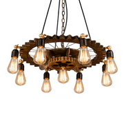 Vintage πολυέλαιος με σχοινί LV591/9BK, 9xE27 Dark Wood Vintage Chandeliers Προεπιλεγμένος τίτλος Alessandro Design