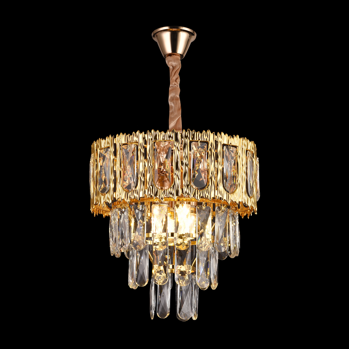 Crystal Chandelier BELVEDERE Petito 3xE14, Διάμετρος 30cm, Γυαλιστερό χρυσό, Ρυθμιζόμενο ύψος Κρυστάλλινος πολυέλαιος Προεπιλεγμένος τίτλος Alessandro Design